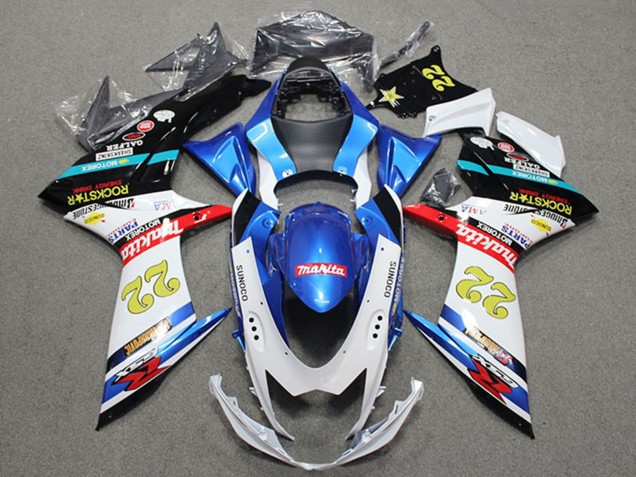 Compra Carenados Moto Suzuki GSXR 600 2011-2024 - Azul Blanco Rojo Negro Rockstar 22