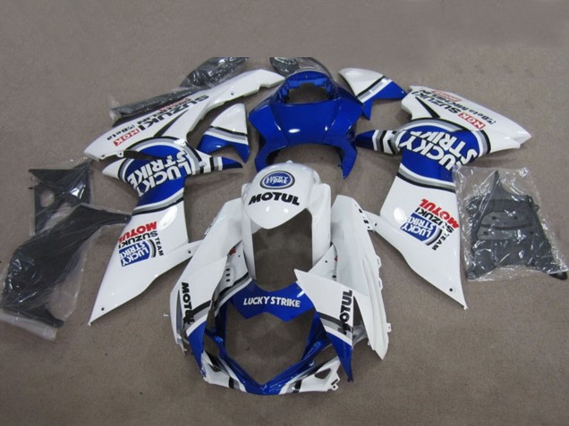 Compra Carenados Moto Suzuki GSXR 600 2011-2024 - Azul Blanco Lucky Strike Motul