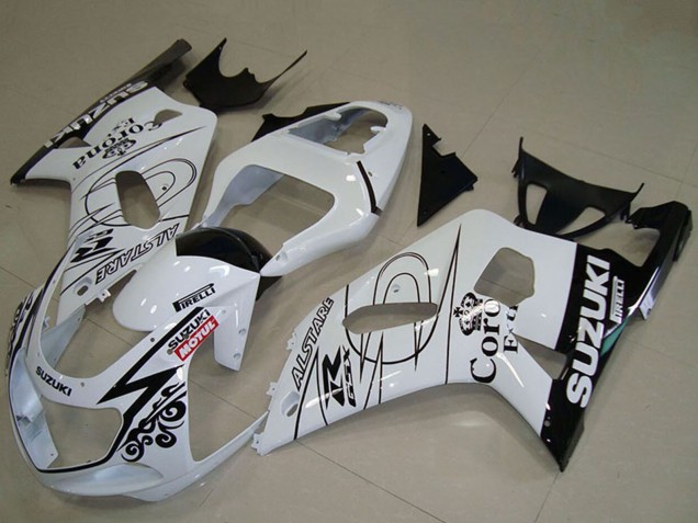 Compra Carenados Moto Suzuki GSXR 750 2001-2003 - Blanco Negro Alstare Corona Extra Motul