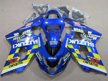 Compra Carenados Moto Suzuki GSXR 750 2004-2005 - Azul Neon Amarillo Telefumica MoviStar Motul
