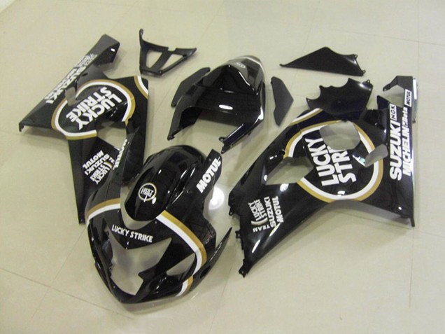 Compra Carenados Moto Suzuki GSXR 750 2004-2005 - Negro Brillante Blanco Lucky Strike Motul