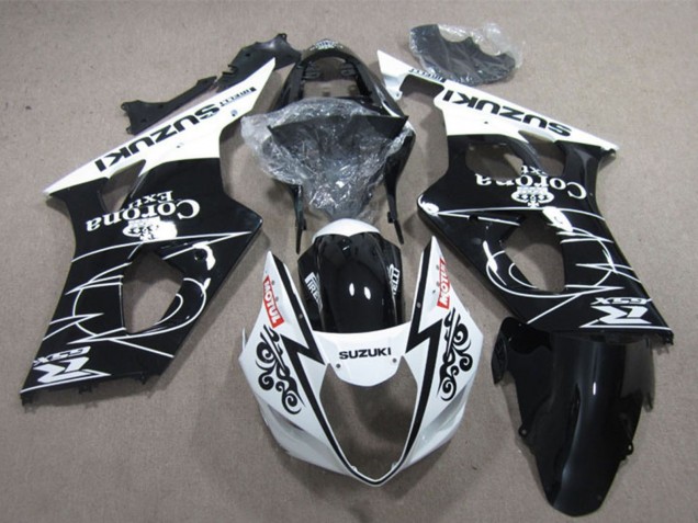 Compra Carenados Moto Suzuki GSXR 1000 2003-2004 - Blanco Negro Brillante Corona Extra Motul