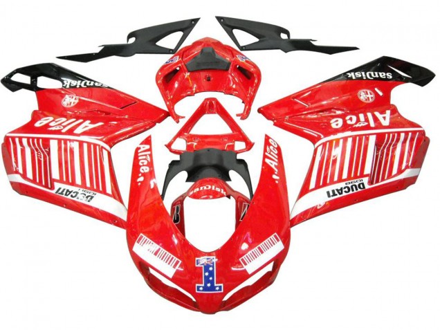 Compra Carenados Moto Ducati 1098 2007-2014 - Blanco Rojo Negro Brillante Alice 1