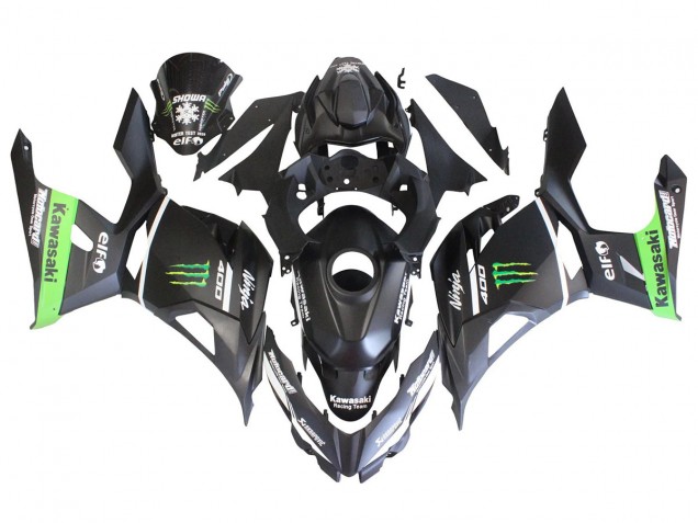Compra Carenados Moto Kawasaki EX400 2018-2024 - Negro Mate Verde Monstruo Showr Nieve
