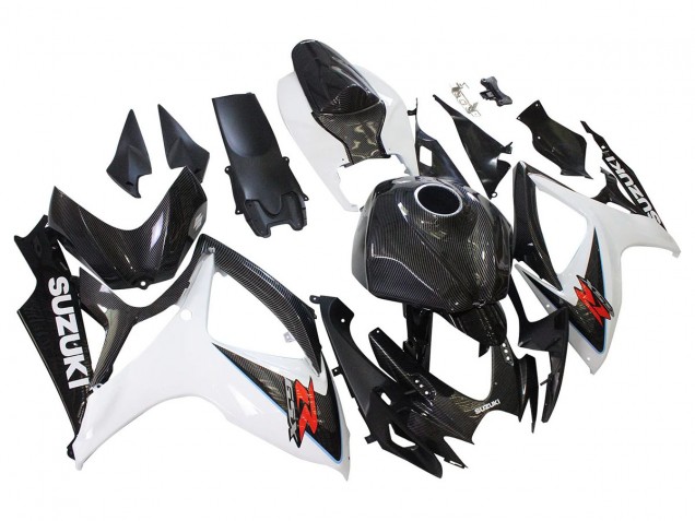 Compra Carenados Moto Suzuki GSXR 600/750 2006-2007 - Negro Blanco FibraCarbono Estilo