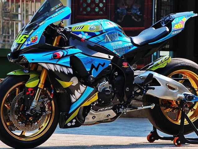 Compra Carenados Moto Yamaha YZF R1 2015-2019 - Azul Amarillo Tiburón