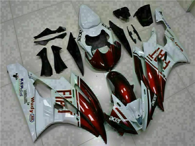 Marrón Blanco Carenado Moto Yamaha R6 06-07