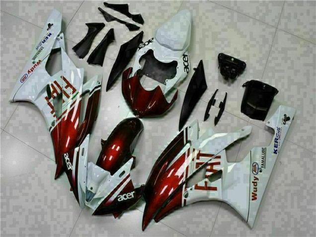 Marrón Blanco Carenado Moto Yamaha R6 06-07
