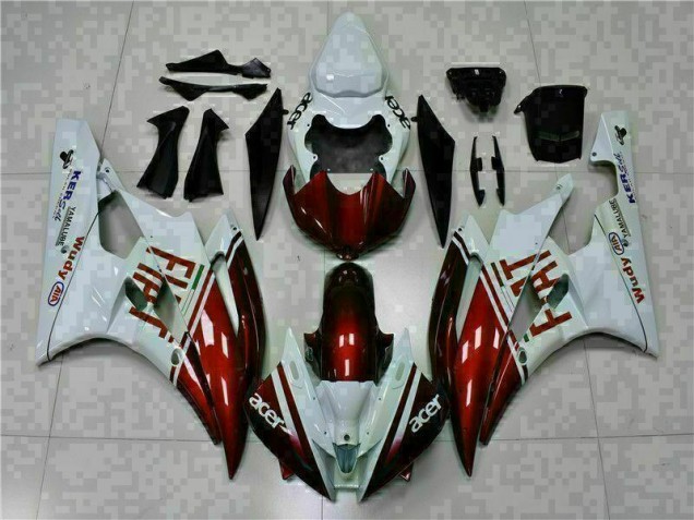 Marrón Blanco Carenado Moto Yamaha R6 06-07