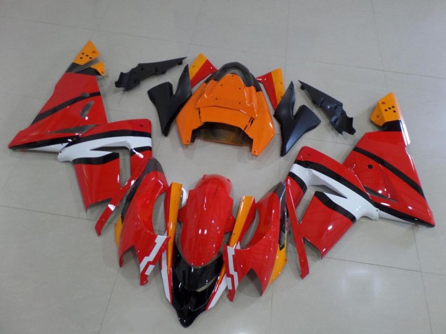 Naranja Negro & Blanco Carenado Moto Kawasaki ZX10R 03-05