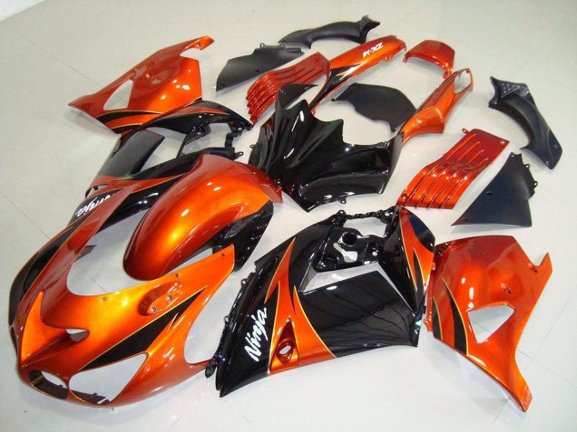 Naranja Negro Carenado Moto Kawasaki ZX14R ZZR 1400 06-11 Naranja Negro Carenado Moto Kawasaki ZX14R ZZR 1400 06-11