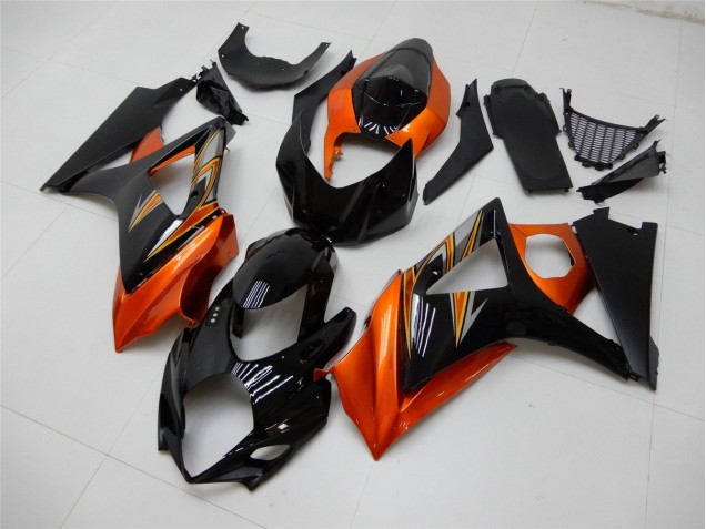 Naranja Negro Carenado Moto Suzuki GSXR 1000 K7 07-08 Naranja Negro Carenado Moto Suzuki GSXR 1000 K7 07-08