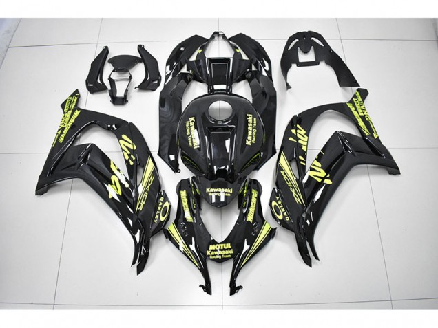 Negro Amarillo Equipo de Carreras Ninja Carenado Moto Kawasaki ZX10R 16-19 Negro Amarillo Equipo de Carreras Ninja Carenado Moto Kawasaki ZX10R 16-19
