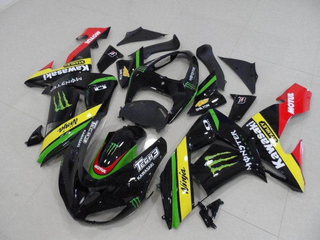 Negro Amarillo Monster Carenado Moto Kawasaki ZX10R 06-07 Negro Amarillo Monster Carenado Moto Kawasaki ZX10R 06-07