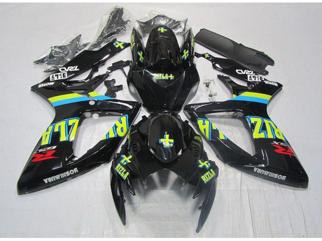Negro Amarillo Rizla Carenado Moto Suzuki GSXR 600 K6 06-07 Negro Amarillo Rizla Carenado Moto Suzuki GSXR 600 K6 06-07