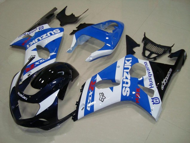 Negro Azul Blanco Carenado Moto Suzuki GSXR 1000 K1 00-02 Negro Azul Blanco Carenado Moto Suzuki GSXR 1000 K1 00-02