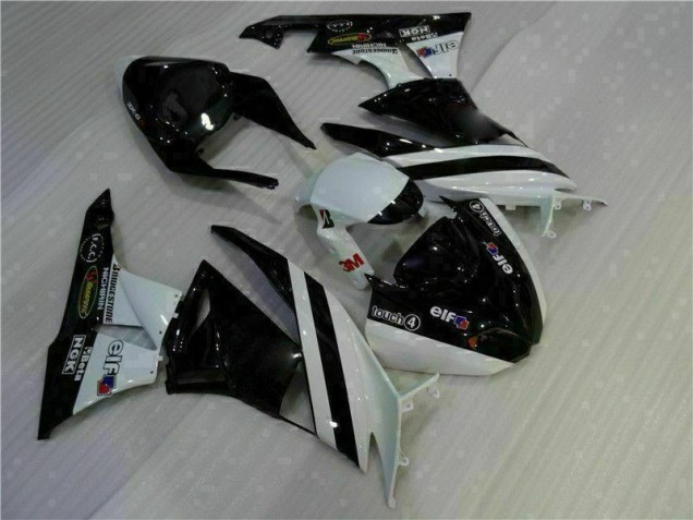Negro Blanco 3M Touch4 Inyección Kit Carenado Moto Kawasaki ZX6R 09-12 Negro Blanco 3M Touch4 Inyección Kit Carenado Moto Kawasaki ZX6R 09-12