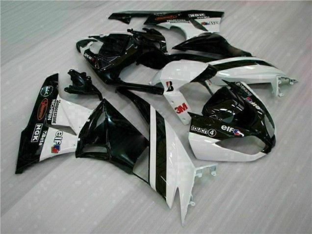 Negro Blanco 3M Touch4 Inyección Kits Carenado Moto Kawasaki ZX6R 09-12 Negro Blanco 3M Touch4 Inyección Kits Carenado Moto Kawasaki ZX6R 09-12
