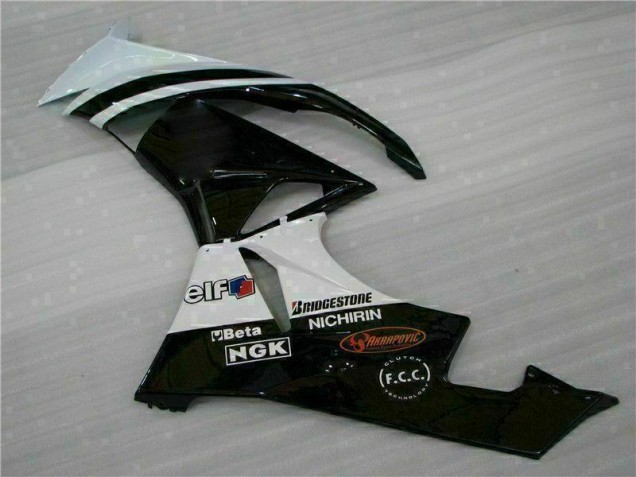 Negro Blanco 3M Touch4 Inyección Kits Carenado Moto Kawasaki ZX6R 09-12 Negro Blanco 3M Touch4 Inyección Kits Carenado Moto Kawasaki ZX6R 09-12