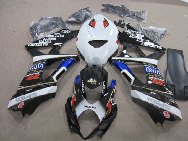 Negro Blanco Azul Inyección Kit Carenado Moto Suzuki GSXR 1000 K7 07-08 Negro Blanco Azul Inyección Kit Carenado Moto Suzuki GSXR 1000 K7 07-08