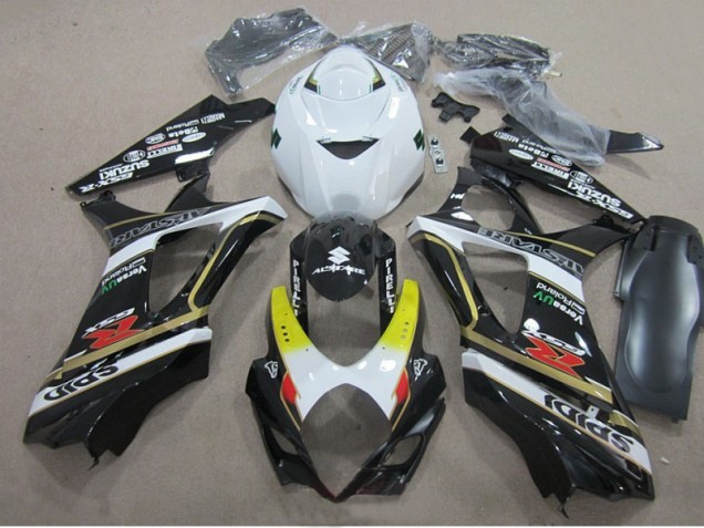 Negro Blanco Carenado Moto Suzuki GSXR 1000 K7 07-08 Negro Blanco Carenado Moto Suzuki GSXR 1000 K7 07-08