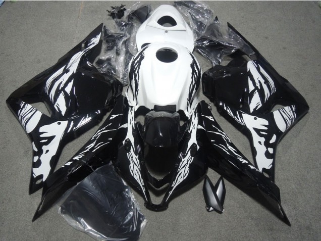 Negro Blanco Carenado & Plástico Moto Honda CBR 600 RR 09-12 Negro Blanco Carenado & Plástico Moto Honda CBR 600 RR 09-12