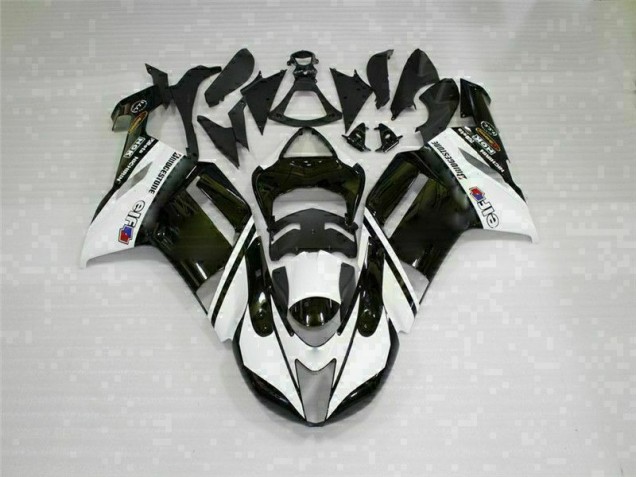Negro Blanco Carrocería Motocicletas Kawasaki ZX6R 07-08