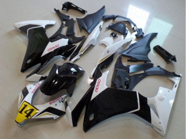 Negro Blanco Denso Rizoma 14 Carenado Moto Honda CBR 500 RR 13-15 Negro Blanco Denso Rizoma 14 Carenado Moto Honda CBR 500 RR 13-15