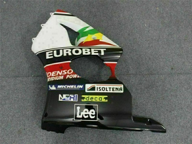 Negro Blanco Eurobet Carenado Moto Kawasaki ZX6R 00-02 Negro Blanco Eurobet Carenado Moto Kawasaki ZX6R 00-02