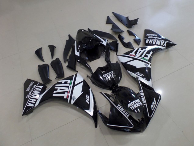 Negro Blanco Fiat Inyección Kits Carenado Moto Yamaha R1 12-14 Negro Blanco Fiat Inyección Kits Carenado Moto Yamaha R1 12-14