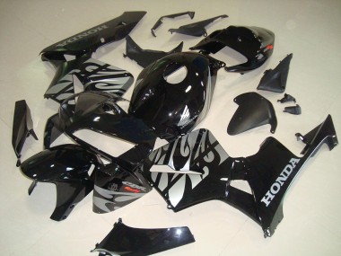 Negro Blanco Llama Carenado Moto Honda CBR 600 RR 05-06