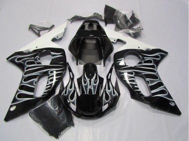 Negro Blanco Llama Carenado Moto Yamaha R6 98-02