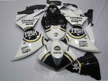 Negro Blanco Lucky Strike Carenado Moto Yamaha R1 09-11