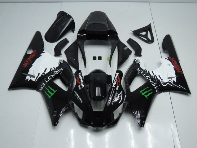 Negro Blanco Monster Carenado Moto Yamaha R1 00-01 Negro Blanco Monster Carenado Moto Yamaha R1 00-01