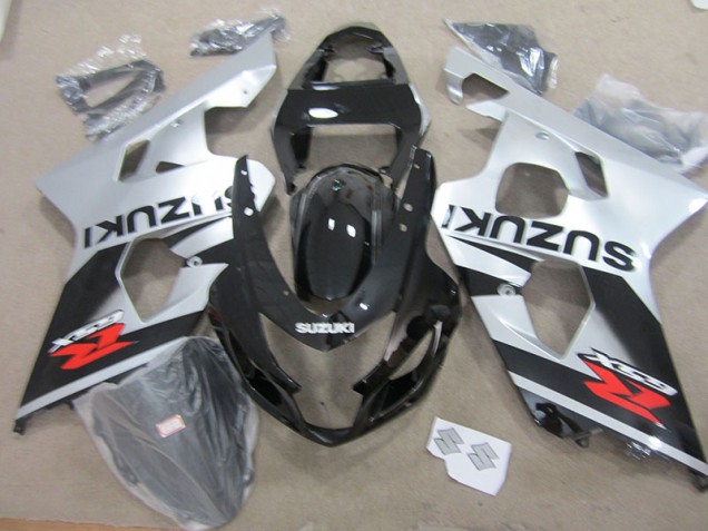 Negro Blanco Moto Plástico Suzuki GSXR 750 K4 04-05 Negro Blanco Moto Plástico Suzuki GSXR 750 K4 04-05