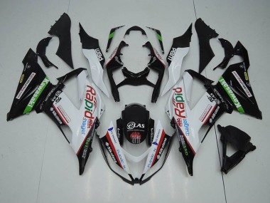 Negro Blanco Rapid Hager Carenado Moto Kawasaki ZX6R 13-18