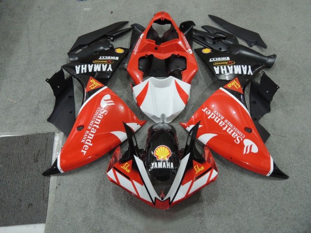 Negro Blanco Santander Rojo Carenado Moto Yamaha R1 09-11 Negro Blanco Santander Rojo Carenado Moto Yamaha R1 09-11