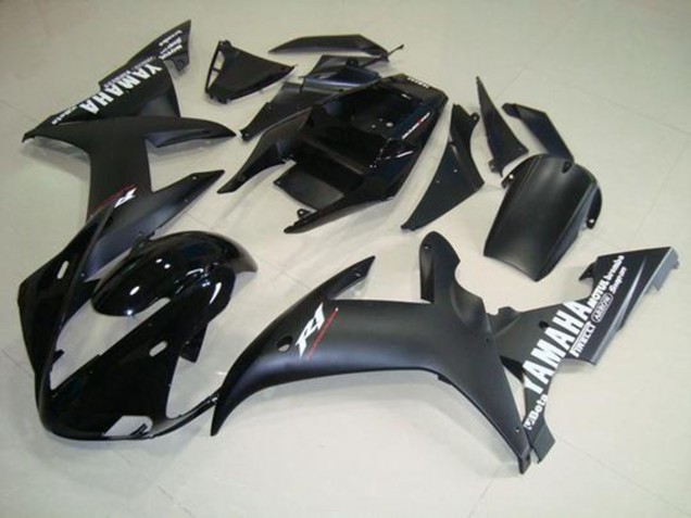 Negro Mate Blanco Carenado Moto Yamaha R1 02-03 Negro Mate Blanco Carenado Moto Yamaha R1 02-03
