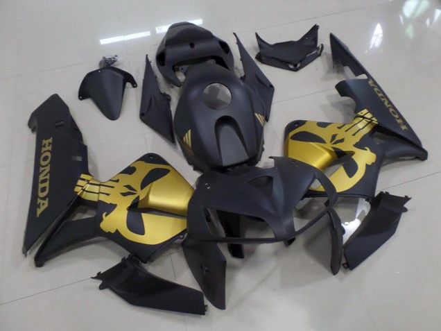Negro Mate con Oro Cráneo Carenado Moto Honda CBR 600 RR 05-06 Negro Mate con Oro Cráneo Carenado Moto Honda CBR 600 RR 05-06