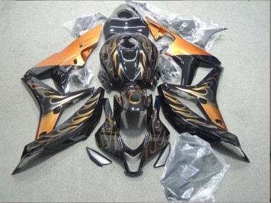 Negro Naranja Llama Carenado Moto Honda CBR 600 RR 07-08