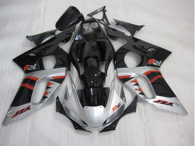 Negro Plata Inyección Kit Carenado Moto Yamaha R6 98-02 Negro Plata Inyección Kit Carenado Moto Yamaha R6 98-02