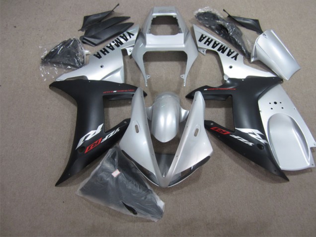 Negro Plata Kit Completo Carenado Moto Yamaha R1 02-03 Negro Plata Kit Completo Carenado Moto Yamaha R1 02-03