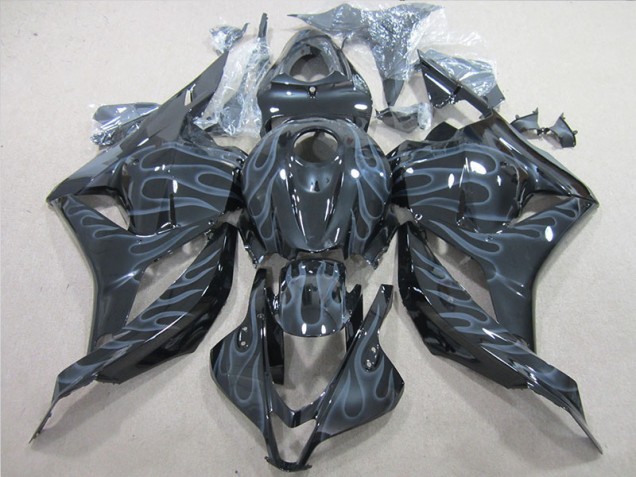 Negro Plata Llama Moto Plástica Honda CBR 600 RR 09-12 Negro Plata Llama Moto Plástica Honda CBR 600 RR 09-12