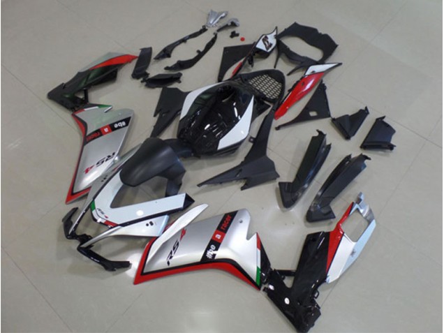 Negro Plata Rojo Kits Carenado Moto Aprilia RS4 50 125 11-18 Negro Plata Rojo Kits Carenado Moto Aprilia RS4 50 125 11-18