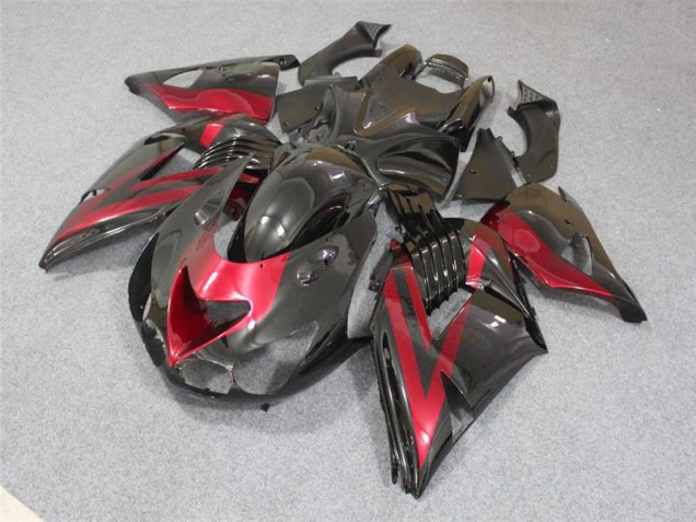 Negro Rojo ABS Carenado Motocicleta Kawasaki ZX14R ZZR 1400 06-11 Negro Rojo ABS Carenado Motocicleta Kawasaki ZX14R ZZR 1400 06-11