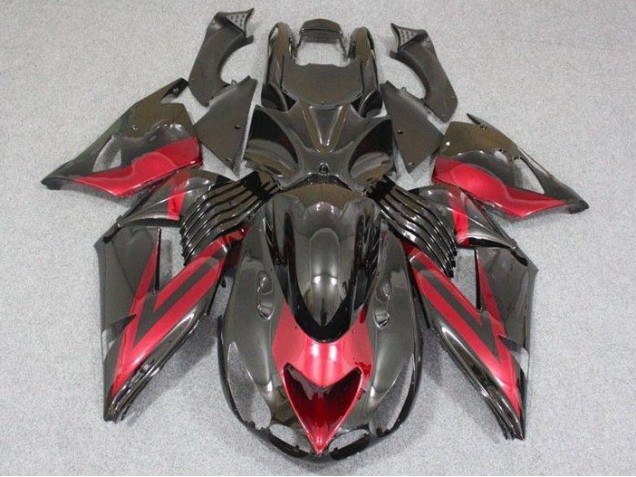 Negro Rojo ABS Carenado Motocicleta Kawasaki ZX14R ZZR 1400 06-11 Negro Rojo ABS Carenado Motocicleta Kawasaki ZX14R ZZR 1400 06-11