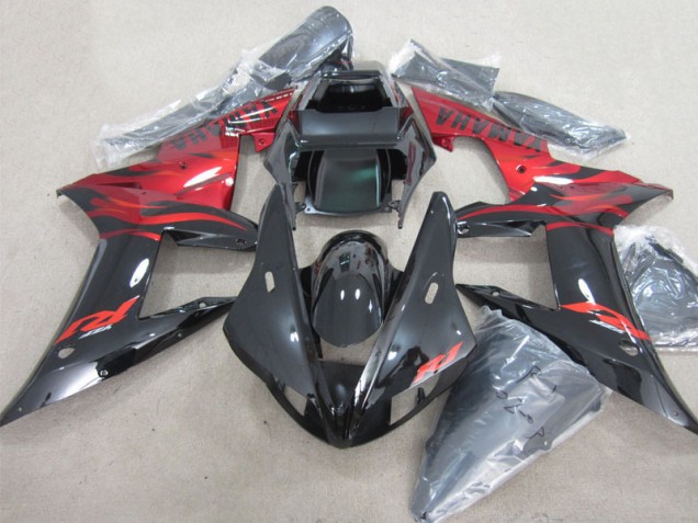 Negro Rojo Calcomanía Carenado Moto Yamaha R1 02-03 Negro Rojo Calcomanía Carenado Moto Yamaha R1 02-03