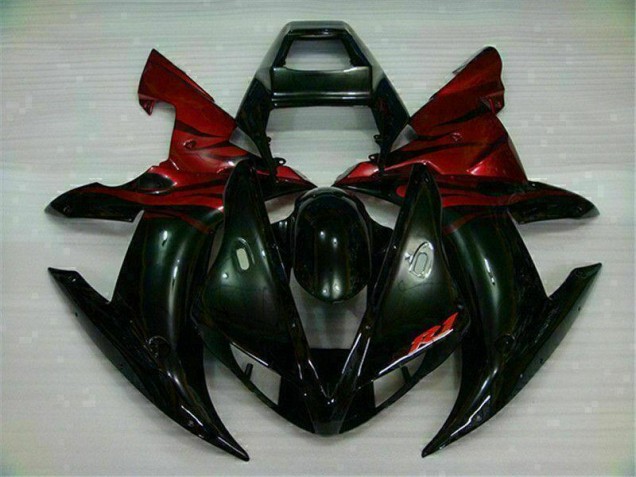 Negro Rojo Kit Carenado Moto Yamaha R1 02-03 Negro Rojo Kit Carenado Moto Yamaha R1 02-03