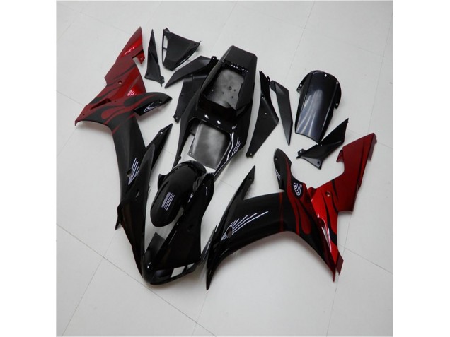 Negro Rojo Kits Completo Carenado Moto ABS Yamaha R1 02-03 Negro Rojo Kits Completo Carenado Moto ABS Yamaha R1 02-03