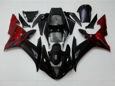 Negro Rojo Kits Completo Carenado Moto ABS Yamaha R1 02-03